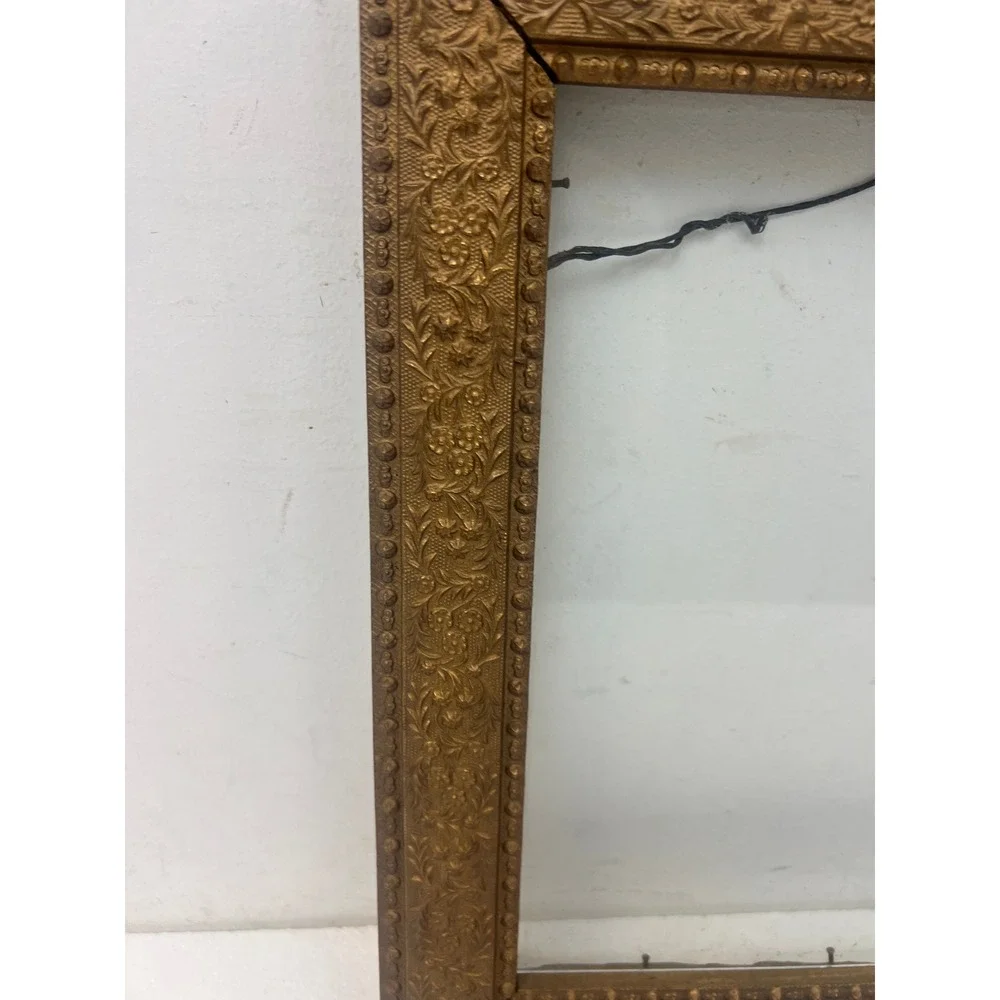 Antique Gilt Gesso Picture Frame Floral Vintage Gold Victorian Art Fits 10x12